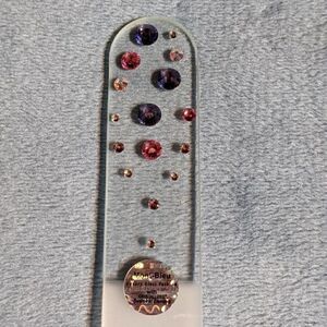 🆕7.5" Clear Czech Crystal Nail File W/BEAUTIFUL PINK & PURPLE SWARO…